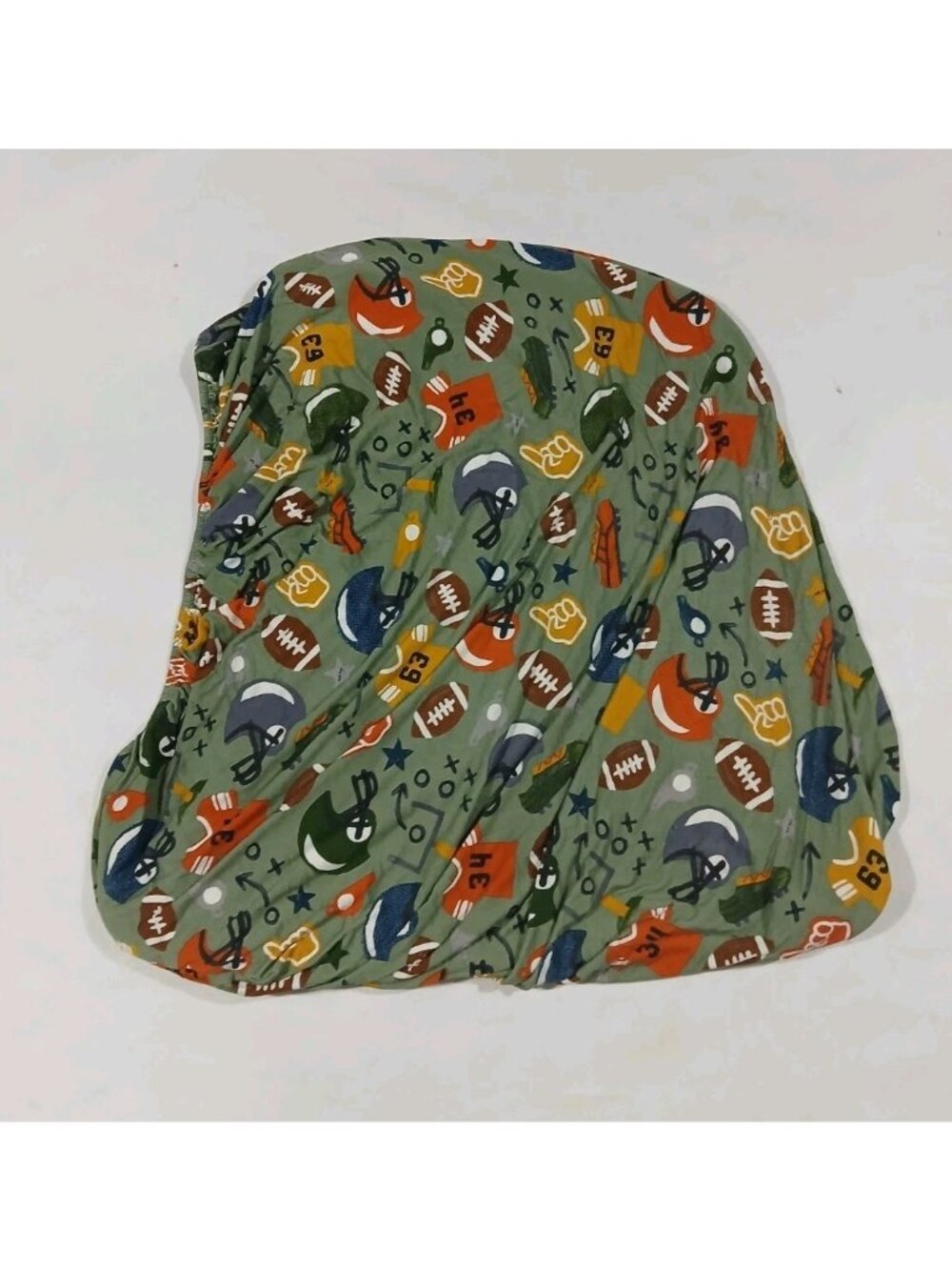 Little Sleepies Crib Sheet Footballs Bamboo Touchdown Time Green Infant